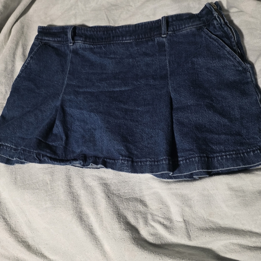 American Eagle Outfitters Dark Blue Denim Skort